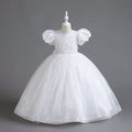 New arrival: puff sleeve sequin mesh princess dress for girls - perfect for international children's day!
