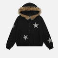 autumn/winter hooded sweatshirt: y2k hot girl aesthetic, plush hoodie, high street bf style, rhinestone embellished