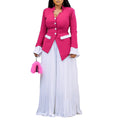 D553 women's foreign trade spring  new fashion flared sleeve top and pleated wide-leg pants set - african two-piece outfit