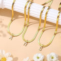 new fashion ins style 26 letters zircon pendant necklace european and american stylish diamond 14k gold snake bone chain