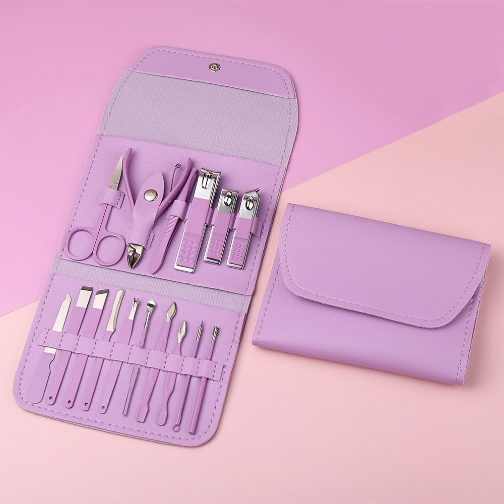 New green stainless steel nail clipper pedicure knife set manicure tool full set nail scissors set nail clippers wholesale