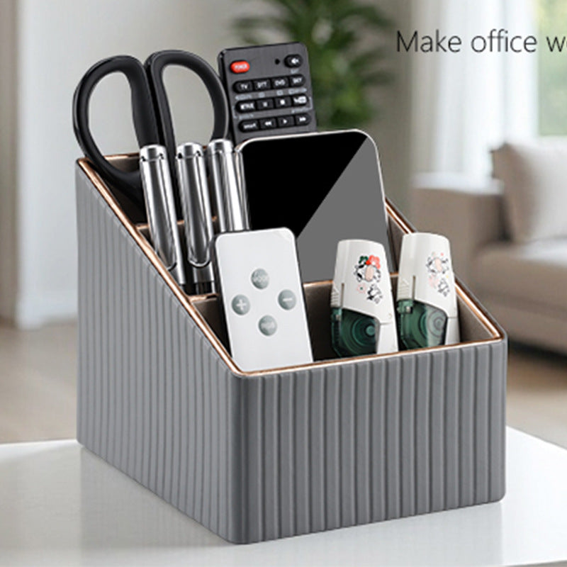 Nordic ing storage box, stone pattern desktop stationery storage box, remote control, finishing box, multifunctional leather pen holder