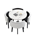 Collapsible dining table for home, small apartment, apartment, restaurant, shopfront negotiation table and chair set, reception round table
