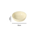Minimalist nordic solid color fufu ceramic bowl, plate, and dish set - household rice bowl, fish plate, soup plate, and striped plate