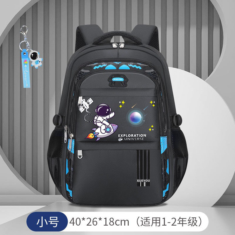 foreign trade schoolbag for primary school boys, first to sixth grade, large capacity, lightweight, spine-protecting and burden-reducing kids backpack