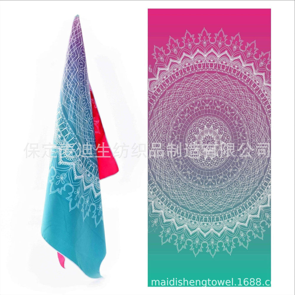 Factory wholesale full-page printed sand-free beach towel, soft, absorbent, quick-drying, mesh bag packaging, advertising cheerleading bath towel