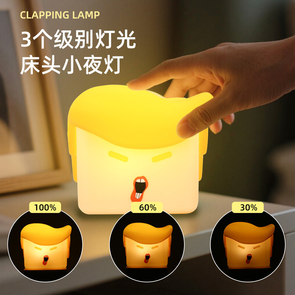 Creative silicone pat light, night light USB charging, bedroom with sleep for 30 minutes, timed soft light, eye protection night light