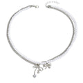 Sweater chain long wholesale european and american cross-border autumn and winter bow pendant stacking simple accessible luxury niche pearl necklace