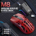 Smilang m8 spider tri-mode wireless bluetooth mouse - gaming paw3311 with screen display, charging dock, and usb