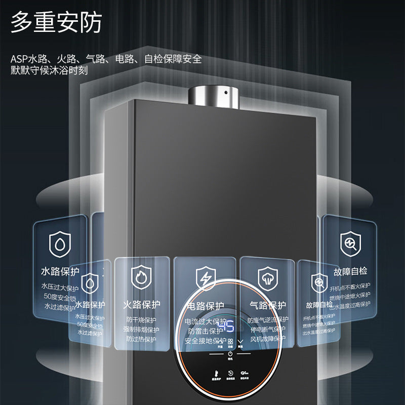 Wholesale royalstar natural gas gas water heater for home13l liquefied gas coal gas forced exhaust gas model 16 liters