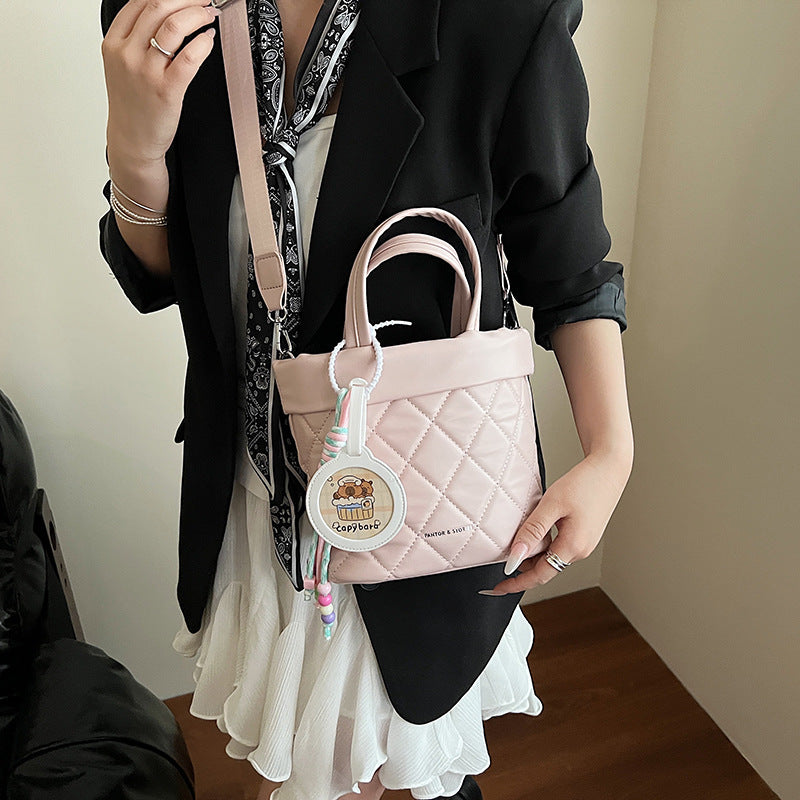 Fresh and sweet girl messenger bag, simple casual going out shoulder bag, spring versatile foreign style hand carry small square bag