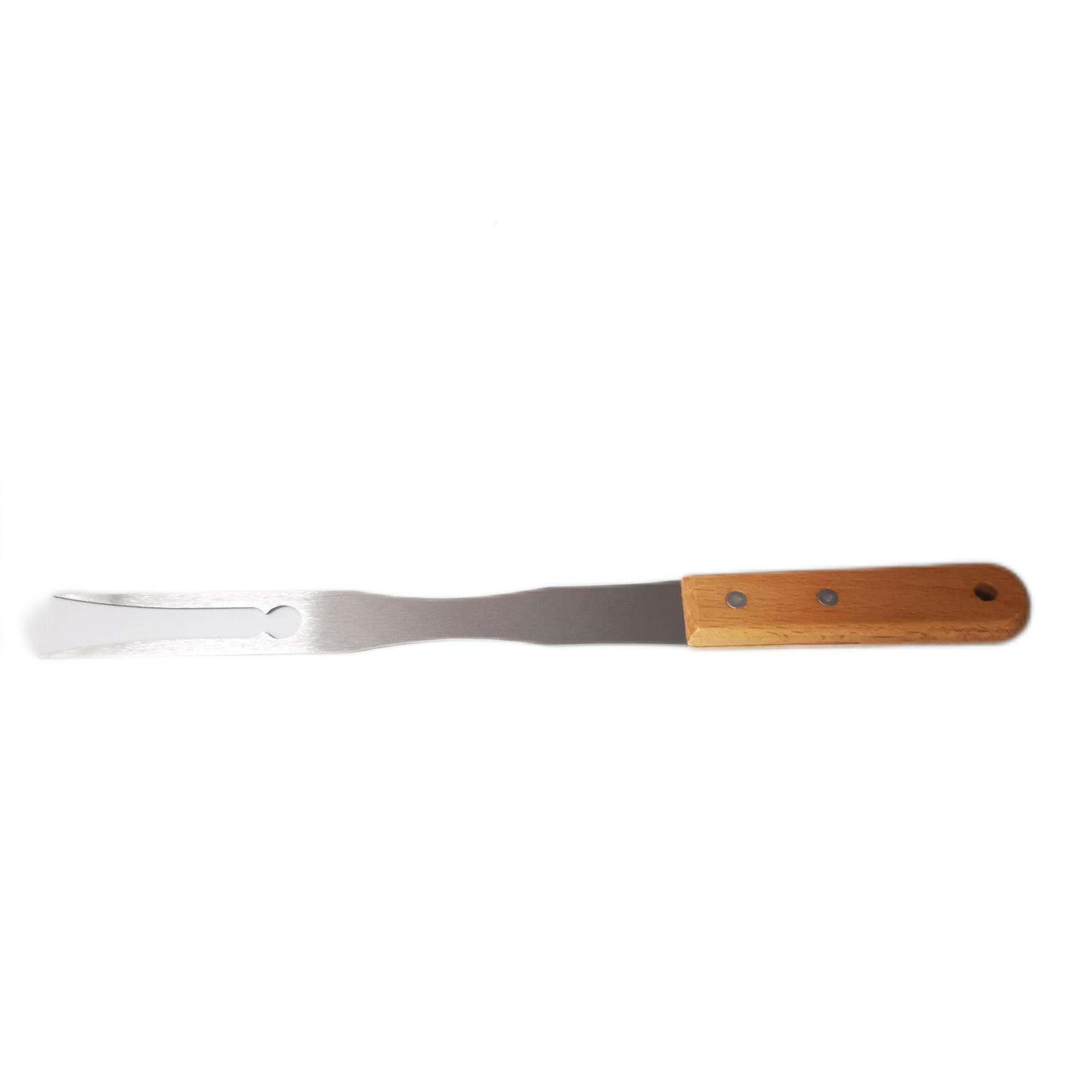 Cross-border stainless steel wooden handle frying shovel combination oblique cooking shovel iron plate steak cooking shovel pancake BBQ tool