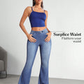Amazon tiktok pinduoduo foreign trade cross-border fashion high elastic tummy control retro micro-flared jeans for women spring autumn