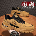 Men's spring black work shoes - non-slip, durable, breathable safety shoes for kitchen, construction, and general labor