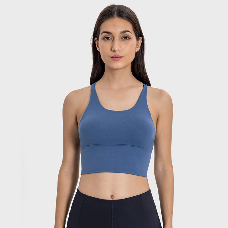 New sports bra - shockproof, sexy open-back, thin strappy tank top - women's yoga bra d19095