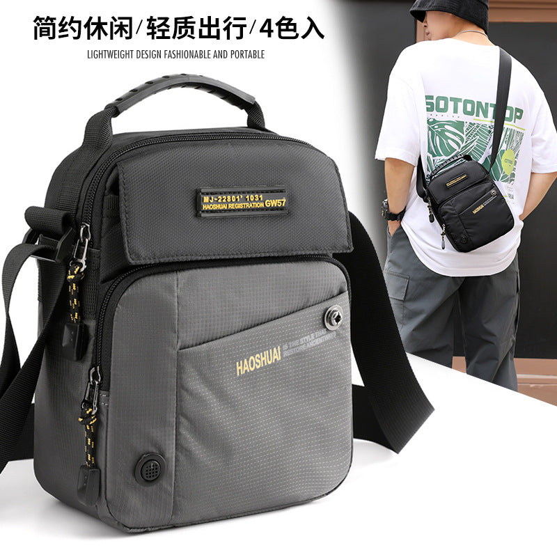 New men's casual shoulder bag large capacity oblique span bag outdoor travel commuter bag men's bag fashion sports satchel