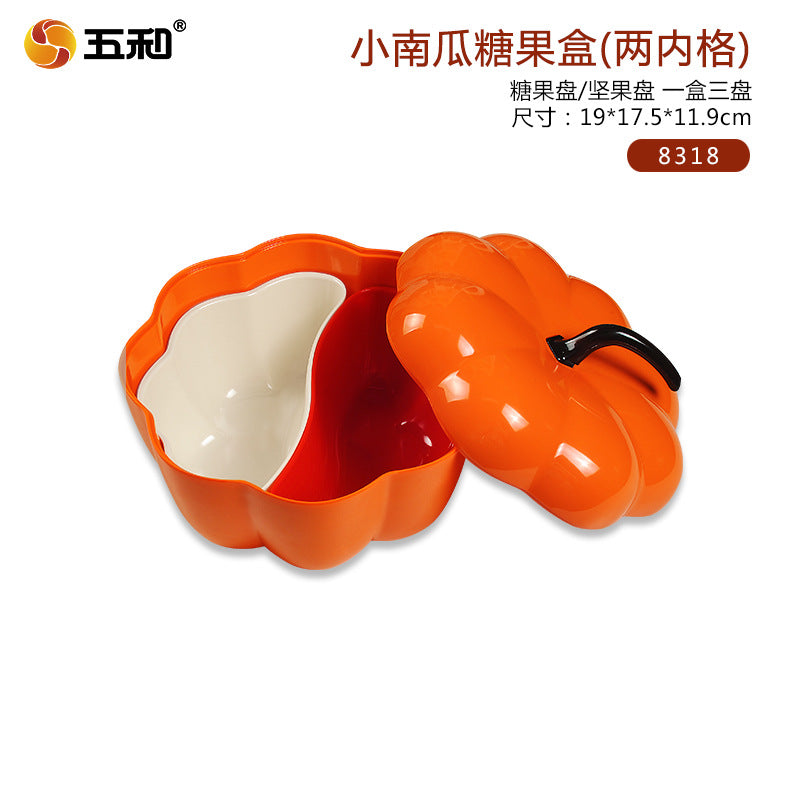 Guofeng Candy Box Snack Storage Box with Lid Creative Grid Box Living Room Chinese New Year Household Dried Fruit Box Nut Plate