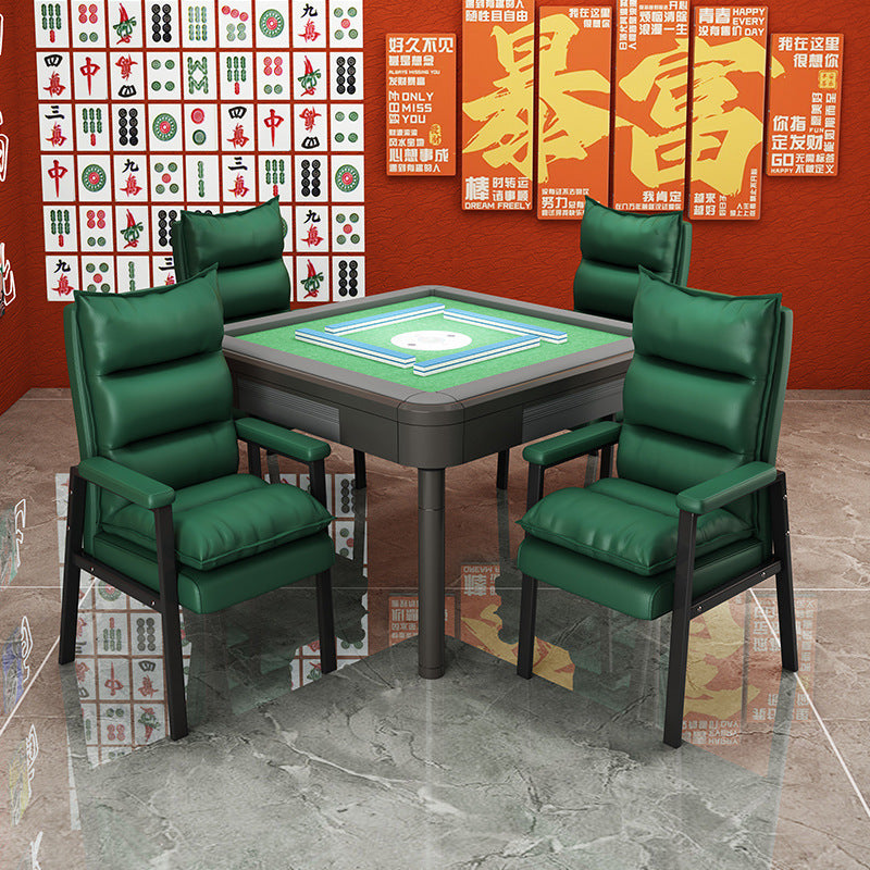 Mahjong chair for playing mahjong, backrest for chess and card room, plaid, long-sitting conference stool, mahjong parlor, for home office chair