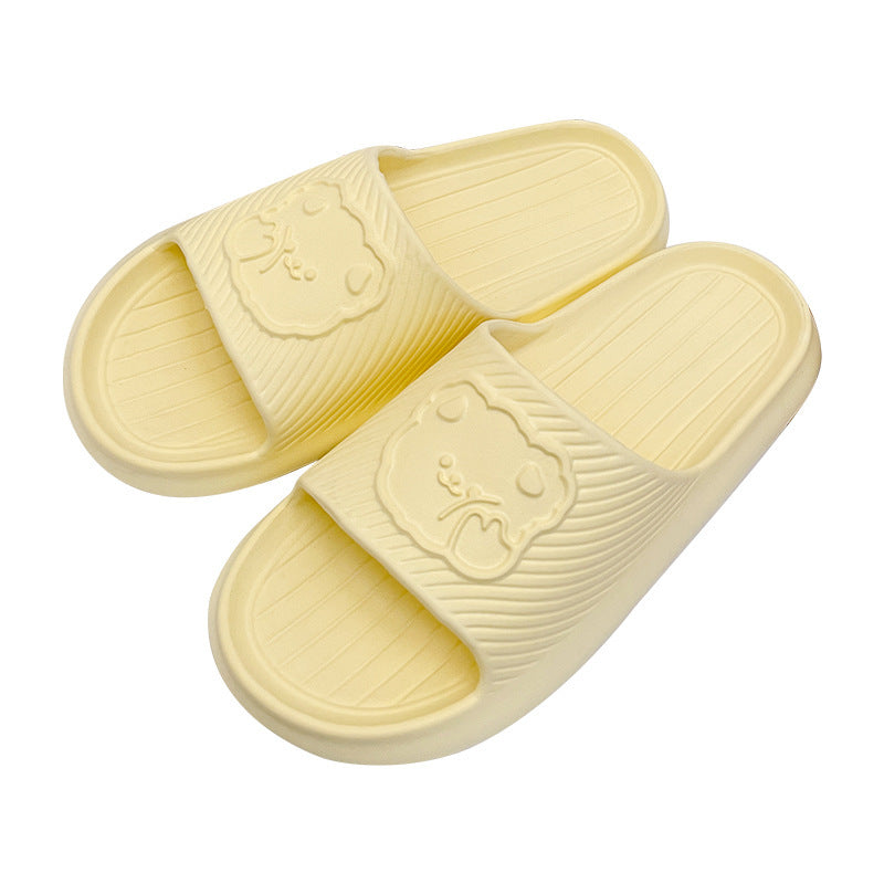 2024 new home slippers: cloud-like eva bear slides - trendy, unisex, minimalist flip-flops for indoor/outdoor use