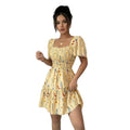 new european and american style women's floral print ruched sleeveless v-neck cinched waist backless maxi dress - perfect for vacation