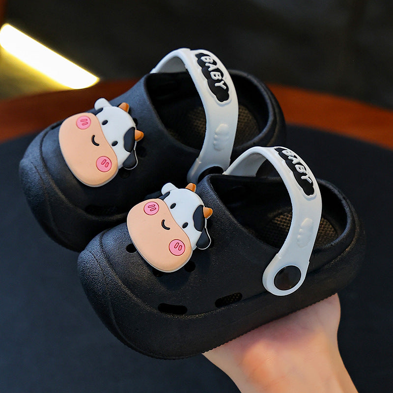 Kids' clogs: summer indoor anti-slip cartoon sandals for boys and girls, toddlers and young children, baby slippers, outdoor beach sandals