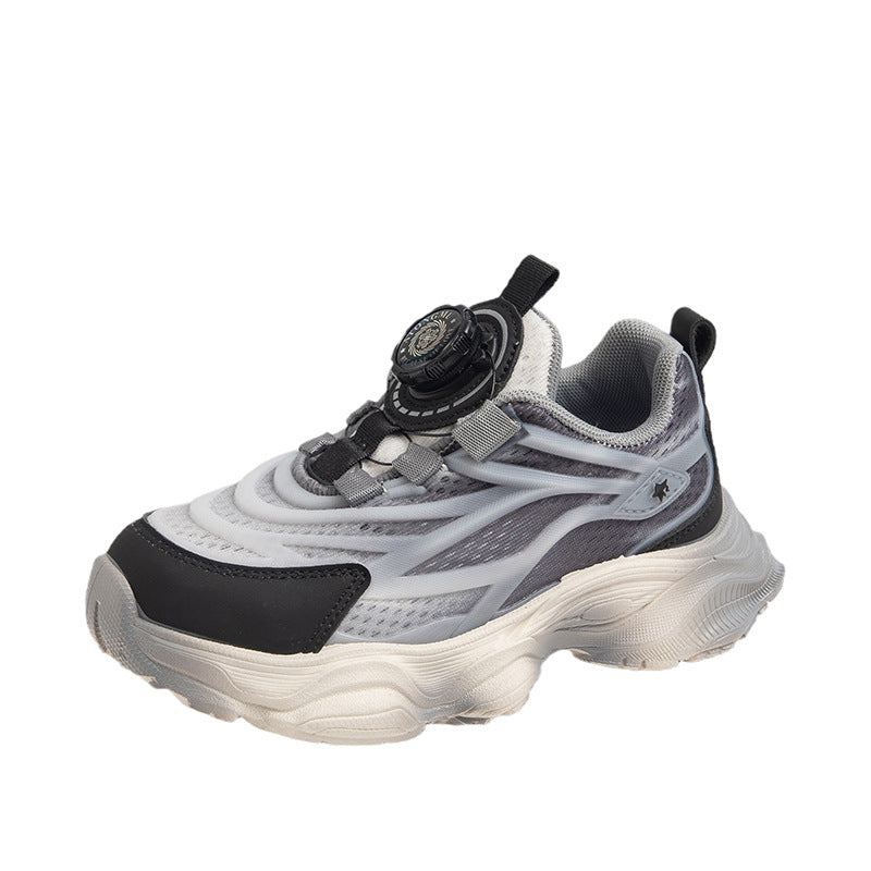 Fashion personalized sports shoes boys and girls cool luminous running shoes rotating buttons