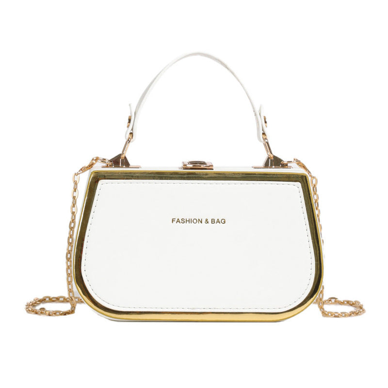 Chain box handbag - trendy, minimalist shoulder bag - candy color crossbody bag - chic & stylish commuter bag - fashionable