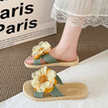 New arrival fairy style slippers for women summeroutwearfashionnon-slipelegance flower beach shoes sunflower vacation flip-flops