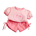 Girls' summer outfit  new style: baby girl short-sleeve, trendy and versatile shorts two-piece set - wholesale supply