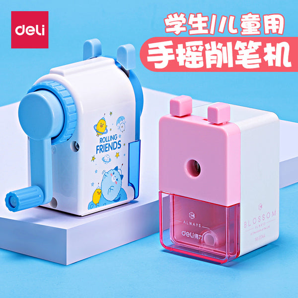 Deli pencil sharpener student automatic pen sharpener children's hand crank pen sharpener pencil sharpener stationery wholesale