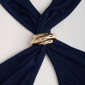 Gold ring buckle halter top - women's summer outerwear & inner layering - sexy & sweet mini top - halter design top