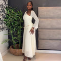 European and american women's clothing  autumn new sweet and fresh one-shoulder long sleeve high-waisted slimming a-line maxi dress