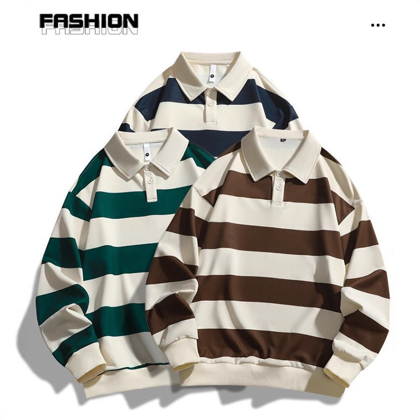 fall/winter new arrivals:  independent store trendy oversized striped piqué hoodie - hong kong style, unisex
