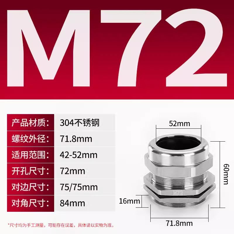 Metal Gegland head Packing box Copper nickel plated cable Waterproof connector Cable gland Guardrail cap Fixed locking head