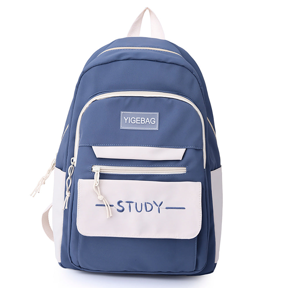 New Korean version of large-capacity student backpack schoolbag ins men's and women's waterproof and wear-resistant casual backpack printed logo