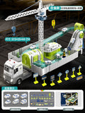 children's alloy container truck space rail car crane large truck car engineering vehicle toy set