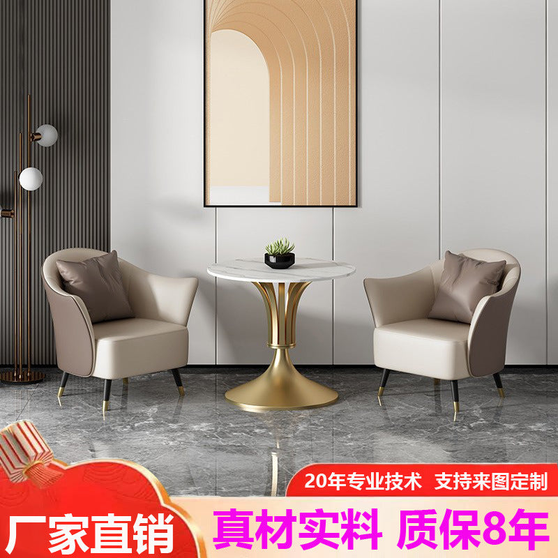 Nordic table and chair set, single sofa, hotel sales office, reception area, balcony, office break area furniture, reception