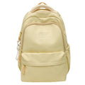 New schoolbag large capacity water-resistant embroidered backpack for junior and senior high school students - solid color, simple, and cute design