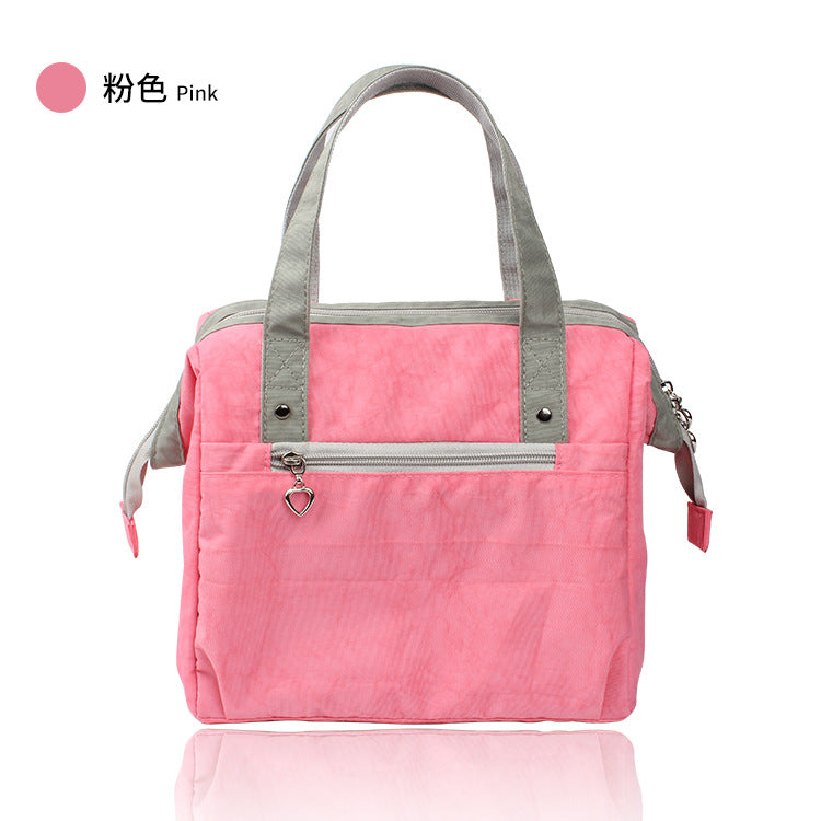 Customized printed logo portable thermal insulation bag aluminum foil thickened hand carry bento bag lunch box bag office workers custom