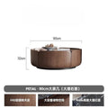 Italian small apartment modern living room casual round petals classy walnut combination for home solid wood slate coffee table