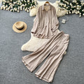Lazy style red shirt loose pantstwo-piece set female autum lapel fashionloosework clothingfashionablesuit