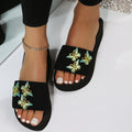 2024 summer new european and american fashion butterfly thick sole slippers women's aliexpress plus size wedge heel flat sandals