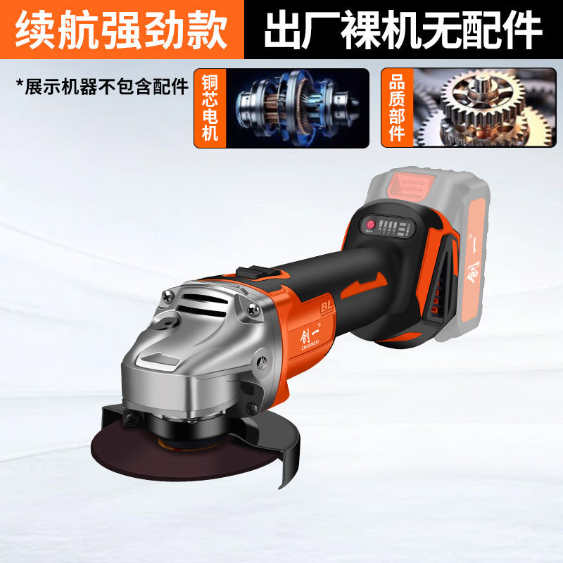 Chuangda art rechargeable brushless lithium electric angle grinder power tool lithium battery large capacity grinder cutting and polishing