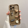 Gaozhu is suitable for apple 16pro coffee bear jewelry mobile phone case iphone11/12 all-inclusive anti-fall protective cover