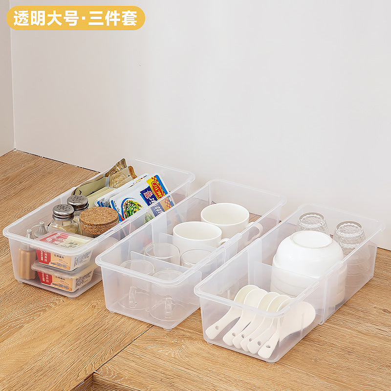 Cabinet sundries, long storage box, seasoning products, plastic seasoning box, narrow and long refrigerator grid egg storage box