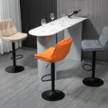 Nordic light luxury bar stool - home backrest high stool, adjustable height swivel bar chair, front desk cashier bar chair