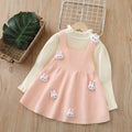 Baby girl sweater suspender suitfall and winternew arrival doll two-piece set skirt cartoon girlsweaterdress