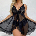 Alluring and captivating lingerie: sexy lace and mesh see-through suspender dress for cross-border e-commerce (style 3328)