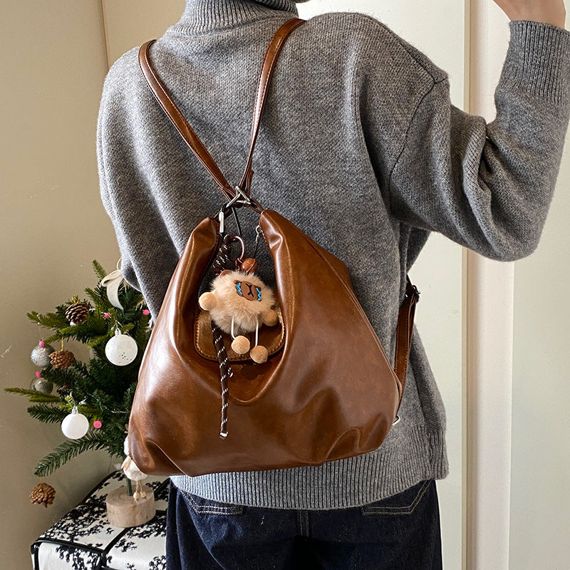 Shoulder tote bag women 2025 new large-capacity commuter backpack design sense lightweight travel backpack women