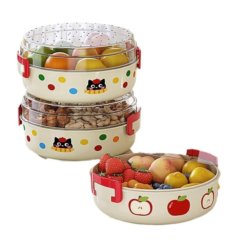 Dopamine Double Drain Fruit Plate Living Room Home Coffee Table Candy Box Snack Nut Storage Box Creative Dried Fruit Plate